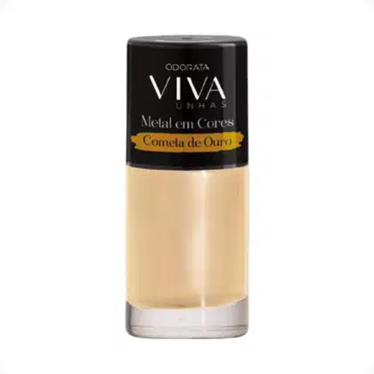 Imagem do produto Esmalte Em Gel Metalizado Cometa de Ouro Não Precisa Cabine Seca Rápido Hipoalergênico Viva Unhas ODORATA REF 2773