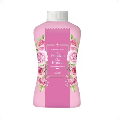 Talco Perfumado Abelha Rainha Pétalas de Rosas, 100g.