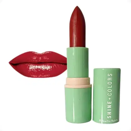 Imagem do produto Batom Brilho e Sabor Cereja Gostinho de Fruta Shine Colors Abelha Rainha 3,7g REF 6661