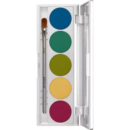 Imagem do produto ELEGANTE PALETA DE SOMBRAS COM 5 CORES, ESPELHO E PINCEL TOM RIO - KRYOLAN