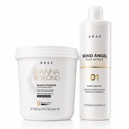 Imagem do produto Kit Pó Descolorante + Bond Angel - Plex Effect Passo 1 Tratamento Protetor 500ml