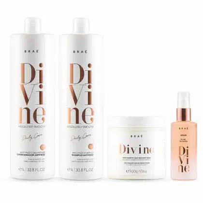 Imagem do produto Kit Divine Shampoo e Condicionador 1L + Mascara 500g +Divine - Óleo Capilar Ultra leve Anti-frizz 60ml