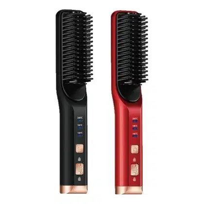 Imagem do produto Escova Alisadora Portátil Sem Fio Íons Negativos 3 Temperaturas Recarregável USB-C Anti Frizz