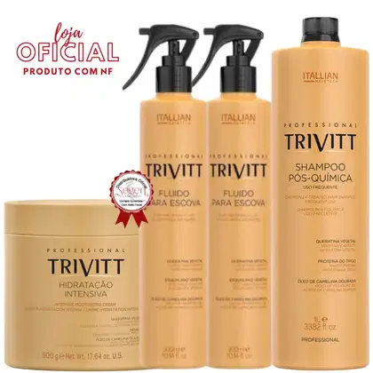 Imagem do produto Trivitt - 02 Und. Fluído para Escova + Hidratação Intensiva 500g + Shampoo 1L