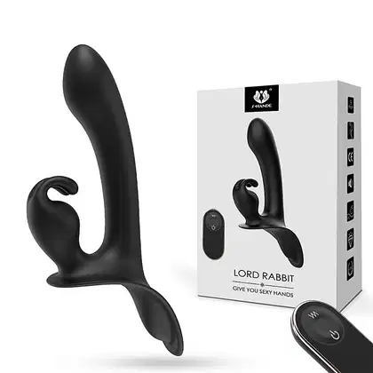 Imagem do produto Vibrador Strapless Duplo Lord Rabbit S-Hande 3 Motores com Controle Remoto USB Cor Preto