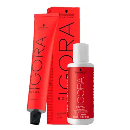 Imagem do produto Kit Schwarzkopf Professional Igora Royal Coloração 6-77 + Ox 30 Vol 60ml