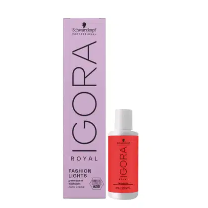 Imagem do produto Kit Schwarzkopf Professional Igora Fashion Lights L-44 + Ox 20 Vol 60ml