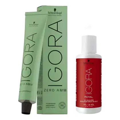 Imagem do produto Kit Schwarzkopf Professional Igora Zero Amm 10-0 + Ox 30 Vol 60ml