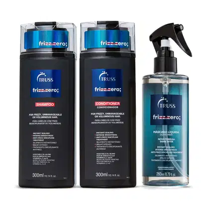 Imagem do produto Combo Frizz Zero: Shampoo Frizz Zero 300ml + Condicionador 300ml + Máscara Líquida Frizz Zero 260ml