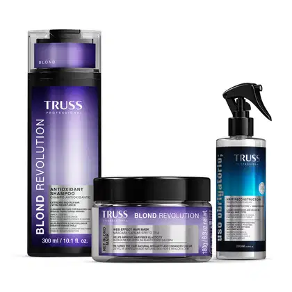 Imagem do produto Combo Blond Revolution Obrigatório: Shampoo Blond Revolution 300ml + Net Blond Máscara Capilar 180g + Spray Uso Obrigatório; 260ml