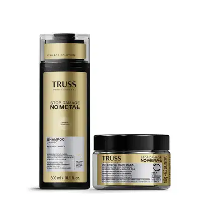Imagem do produto Combo TRUSS No Metal: Shampoo Stop Damage 300ml + Máscara Stop Damage 180g