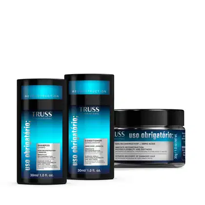 Imagem do produto Combo Uso Obrigatório: Shampoo 30ml + Condicionador 30ml + Máscara 30g