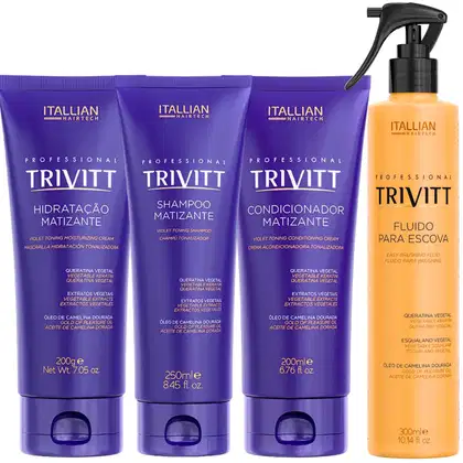 Imagem do produto KIT HOME CARE MATIZANTE E FLUIDO PARA ESCOVA TRIVITT 300 ML
