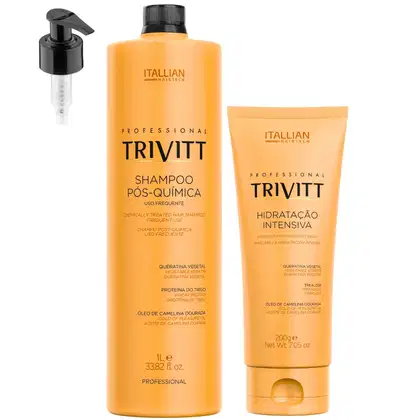 Imagem do produto KIT SHAMPOO PÓS QUÍMICA 1L E HIDRATAÇÃO INTENSIVA TRIVITT 200G