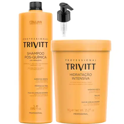 Imagem do produto KIT PÓS QUIMICA TRIVITT MÁSCARA 1KG SHAMPOO 1 LITRO