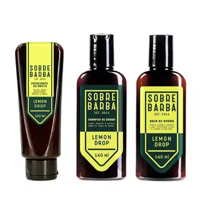 Imagem do produto Trio Sobrebarba - Esfoliante, Shampoo e Balm de Barba - Lemon Drop