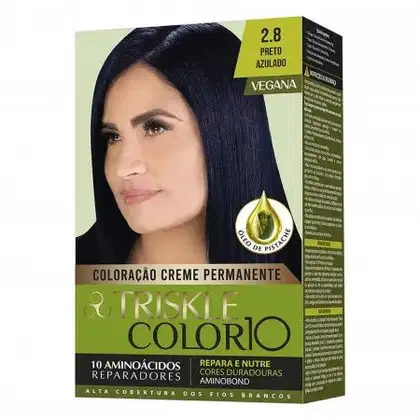 Imagem do produto TRISKLE TINTA KIT COLOR10 COR:2.8 PRETO AZULADO