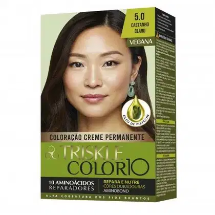Imagem do produto TRISKLE TINTA KIT COLOR10 COR:5.0 CASTANHO CLARO