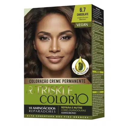 Imagem do produto TRISKLE TINTA KIT COLOR10 COR:6.7 LOURO ESCURO MARROM - CHOCOLATE