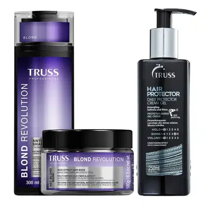 Kit TRUSS Blond Revolution + Hair Protector, 3 produtos.