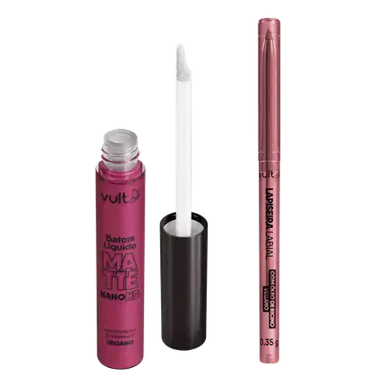 Imagem do produto Kit Vult Lapiseira Labial + Batom Líquido Matte Malva (2 Produtos)