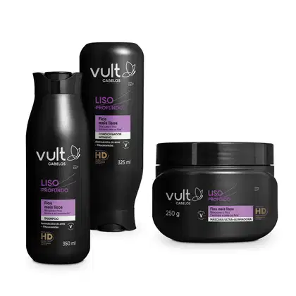 Imagem do produto Combo Vult Cabelos Liso Profundo: Shampoo 350ml + Condicionador 325ml + Máscara Capilar 250g