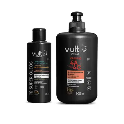 Imagem do produto Kit Vult Cabelos 10 Super Óleos Ondulados Cachos Crespos (2 Produtos)