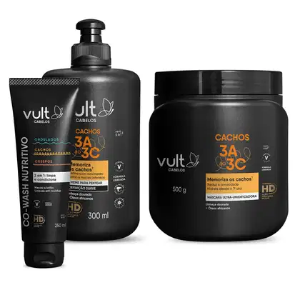 Imagem do produto Combo Low Poo Cachos: Co-Wash 250ml + Creme para Pentear 300ml + Máscara Ultra-Umidificadora 500g