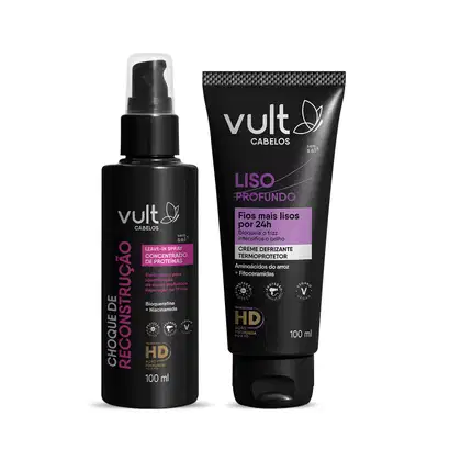 Imagem do produto Combo Lisos com Química: Creme Defrizante Termoprotetor 100ml + Leave-in Spray 100ml