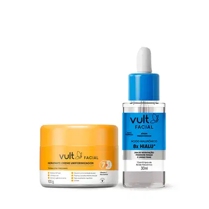 Combo Hidratação Facial: Sérum Ácido Hialurônico 30ml + Creme Hidratante Uniformizador Facial 100g , avaliado com nota 5.0 de 5