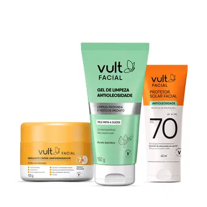 Imagem do produto Combo Rotina Completa (Limpeza, Hidratação e Proteção): Gel de Limpeza 150g + Hidratante Facial 100g + Protetor Solar FPS 70 40ml
