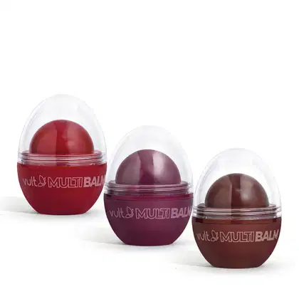 Combo Multi Balm: Vermelho Bala de Morango 6,5g + Marrom Brigadeiro 6,5g + Bordô Beijinho 6,5g , avaliado com nota 4.8 de 5