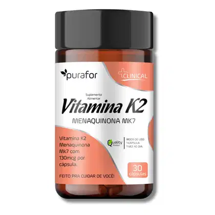Imagem do produto Vitamina K2 Menaquinona MK7 Purafor – 30 Cápsulas | Qualidade e Alta Biodisponibilidade