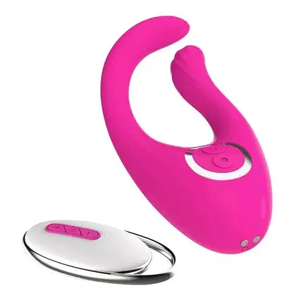 Imagem do produto Vibrador com Motor Duplo e controle sem Fio Rosa – Recarregável