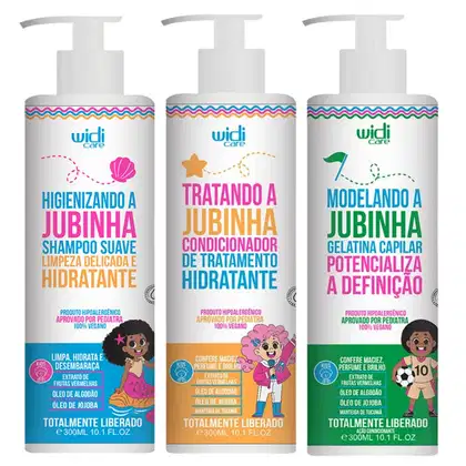 Imagem do produto Kit Jubinha Widi Care Shampoo + Condicionador + Geleia Modeladora Hipoalergenico Vegano Infantil