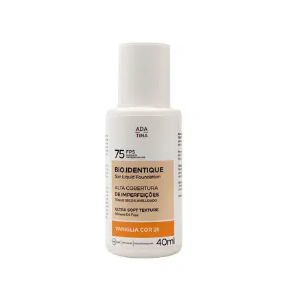 Protetor solar Bio.Identique, da marca Ada Tina. Cor clara.