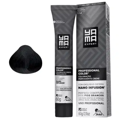 Imagem do produto Kit Coloração Yama Nano Infusion Profissional 1.0 Preto + Ox Cremosa 20vol 100m