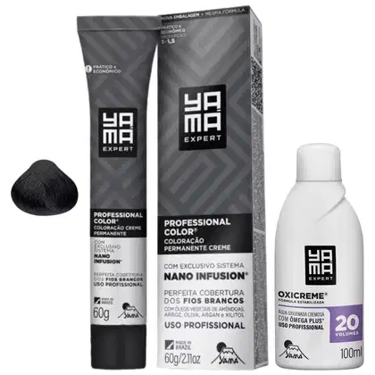 Imagem do produto Kit Coloração Yama Nano Infusion Profissional 4.0 Castanho Medio + Ox Cremosa 20vol 100