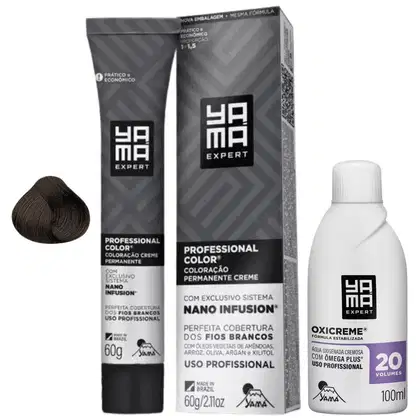 Imagem do produto Kit Coloração Yama Nano Infusion Profissional 6.0 Louro Escuro + Ox Cremosa 20vol 100