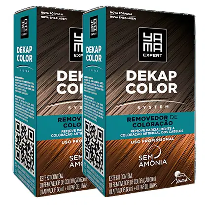 Imagem do produto Kit 2 DekapColor Yama Removedor De Coloração Capilar Cabelo Profissional Sem Amonia 120m