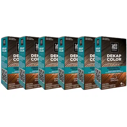Imagem do produto Kit 6 DekapColor Yama Removedor De Coloração Capilar Cabelo Profissional Sem Amonia 120m