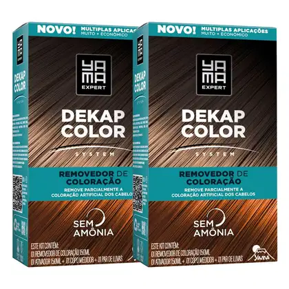 Imagem do produto Kit 2 DekapColor Yama Removedor De Coloração Capilar Cabelo Profissional Sem Amonia 300m