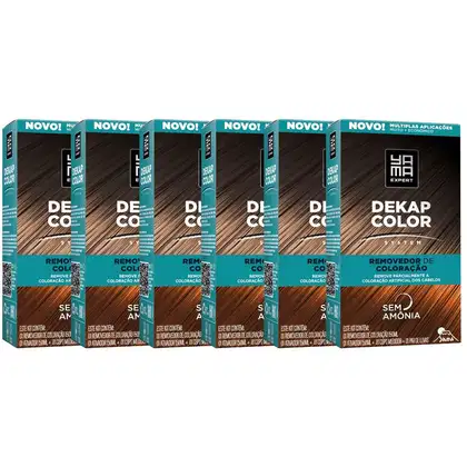 Imagem do produto Kit 6 DekapColor Yama Removedor De Coloração Capilar Cabelo Profissional Sem Amonia 300m