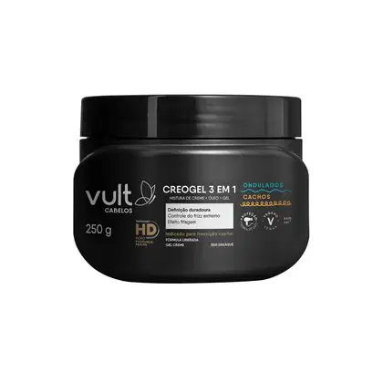 Imagem do produto Vult Cabelos Ondulados e Cachos Creogel 3 em 1 - Ativador de Cachos 250g