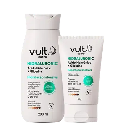 Imagem do produto Kit Vult Hidraluronic Hidratação Intensiva - Hidratante Desodorante Corporal 200ml + Creme para Mãos 50g