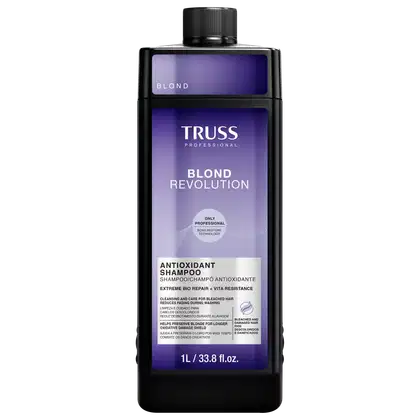 Shampoo da linha Blond Revolution da marca TRUSS.