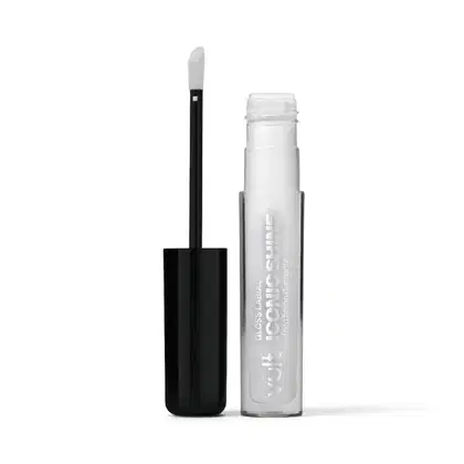 Gloss Labial Vult incolor, com rótulo destacado. O pincel possui cerdas macias e o frasco é transparente, com tampa rosqueável.