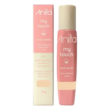 Imagem do produto Base Líquida My Touch Fluída com Niacinamida Anita Cosméticos 25g - Cor 1