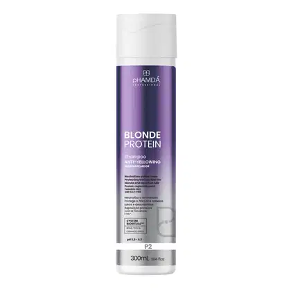 Imagem do produto Shampoo Profissional Desamarelador Blonde Protein 300ml pHAMDÁ