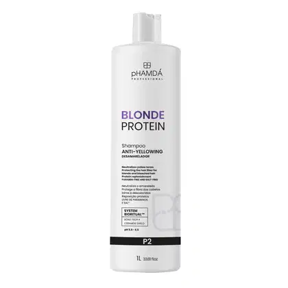 Imagem do produto Shampoo Profissional Desamarelador Blonde Protein 1 Litro pHAMDÁ